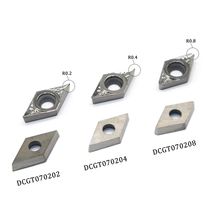 Hoja de aleación de aluminio 100% Original, herramienta de torno, insertos de procesamiento de aluminio, DCGT070202 DCGT070204 DCGT070208 AK H01 0702