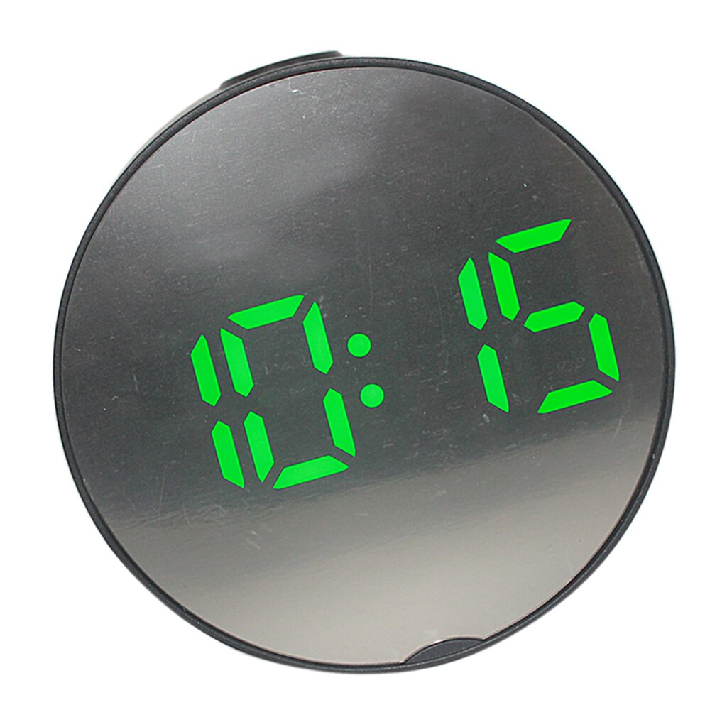 Led Digitale Wekker Batterij Operated Of Usb Lader Poort Voor Slaapkamer/Muur/Travel Met Alarm, kalender En Spiegel Functie: Black Frame Green L