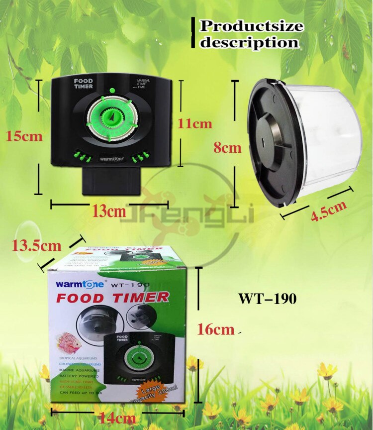 Automatisk matautomat matare t -8800 9900 timer matare akvarium timing stor kapacitet fiskmatare tank akvarium batteri: Wt190