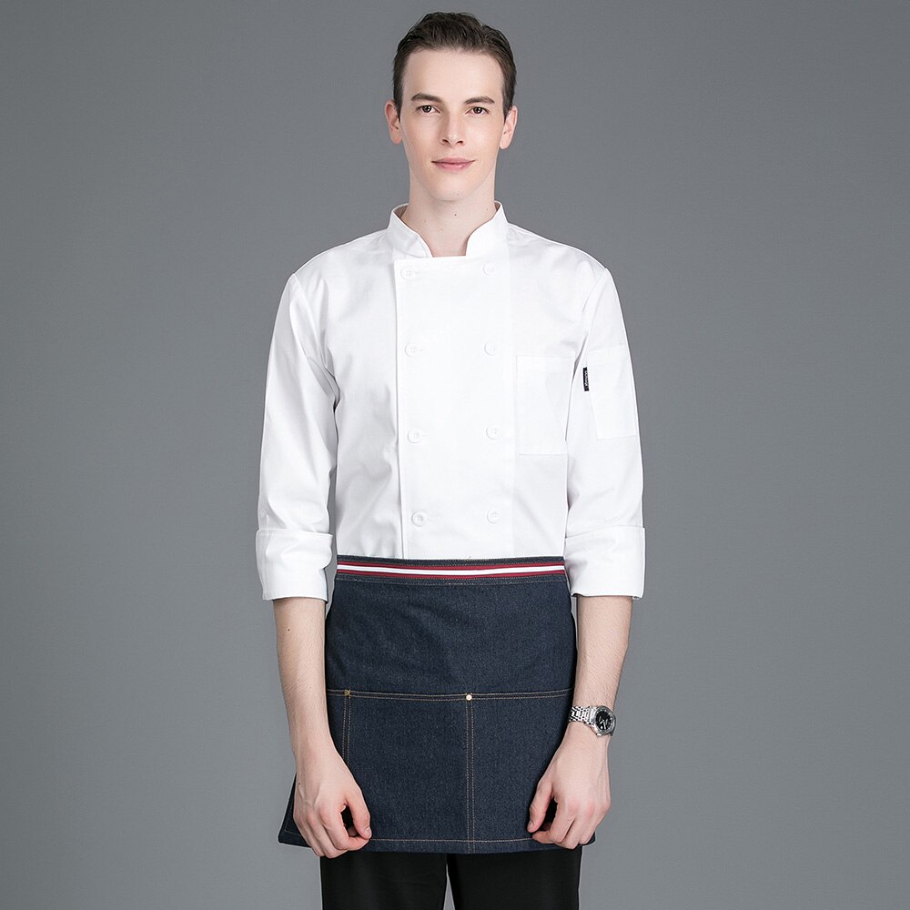 Hotelkøkken kokkeskjorter restaurant kokkeuniformer unisex catering kokke arbejdstøj mænd hvid kokkejakke kvinde: Xxl