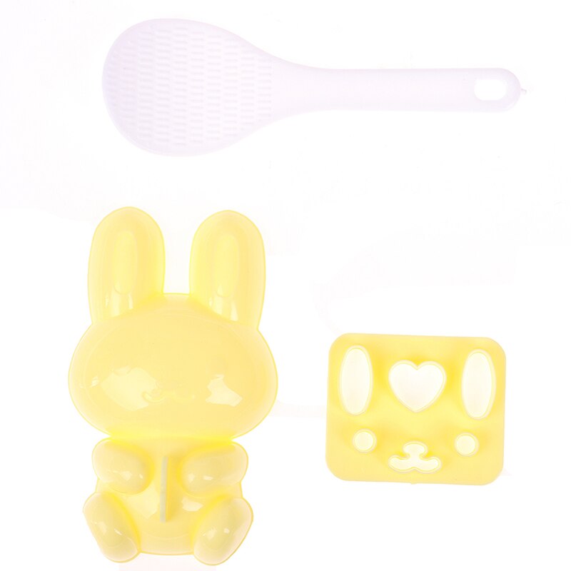 3PCS DIY Cute Smile Sandwich Tool Sushi Nori Rice Mold Decor Cutter Bento Maker: Yellow