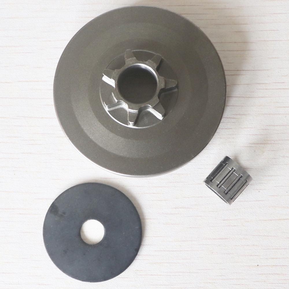 Clutch Drum with rim one body &amp; Clutch washer &amp; needle bearing Fit for Chinese chainsaw 4500 5200 5800