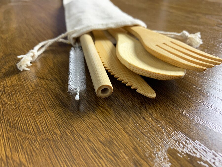 6/8/10pcs Natuurlijke Bamboe Rietjes Herbruikbare biologische rietjes met stro schoner borstels voor Party Verjaardag bruiloft Bar Tool