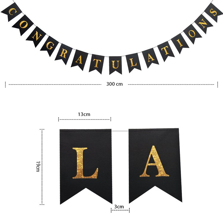 2022 Graduation Congratulation Party Hat Banner Paper Cap Star Garland Wall Hanging for School Congrats Grad Balloons Decoration: Congrat Banner