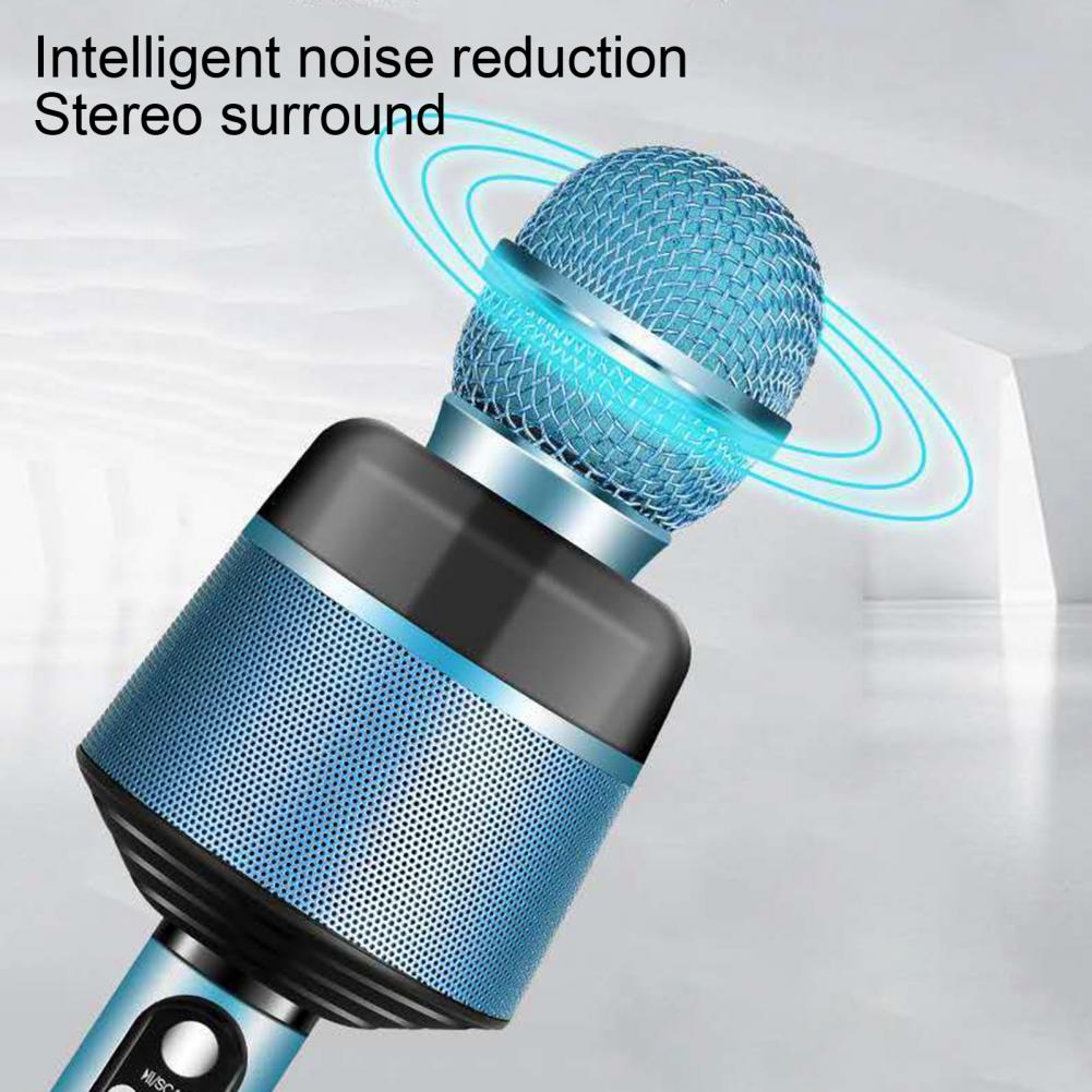 Q008 mini 5.0 bluetooth-handmikrofone mit gesangsaufnahmefunktion, surround-sound, bunten lichtern und karaoke-funktion für zuhause