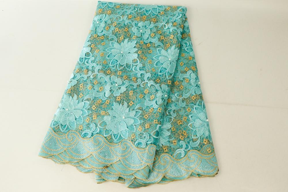 Afrikaanse Kant Stof Kant Afrikaanse Guipure Koord Kant Borduurwerk Nigeriaanse Bruiloft Kant Stof: Licht Groen