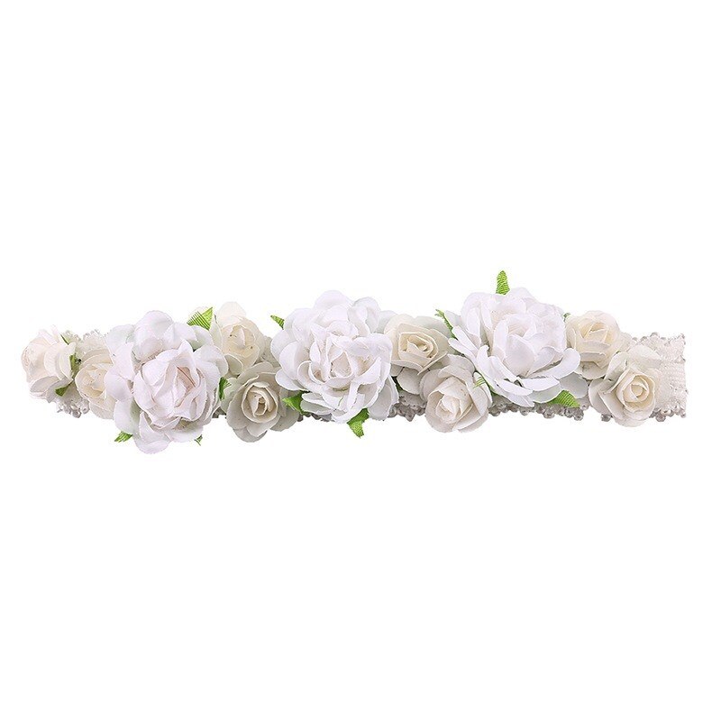 Diademas de flores para niña, diadema Floral, guirnalda de rosas de imitación, diadema de nueva flor para niña