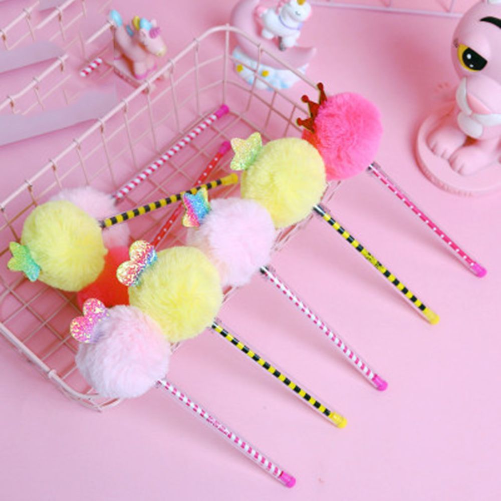 1 Pc beau pompon neutre Gel stylo 0.5 MM Signature moelleux Gel stylo fournitures scolaires papeterie Papelaria Escolar