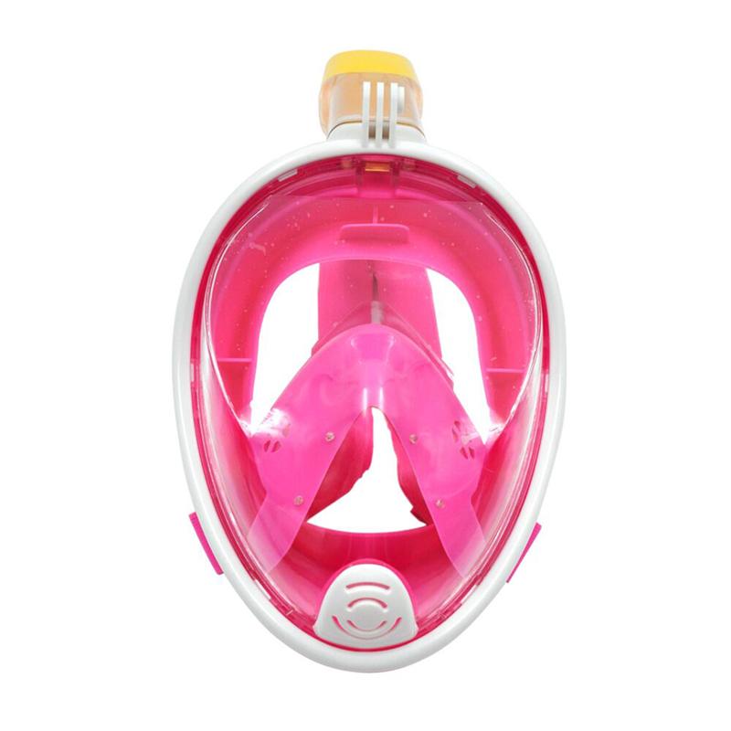 All Dry Silicone Snorkeling Suit Anti-fog Diving Mask Full Face Snorkel Equipment Mask: Pink / L/XL