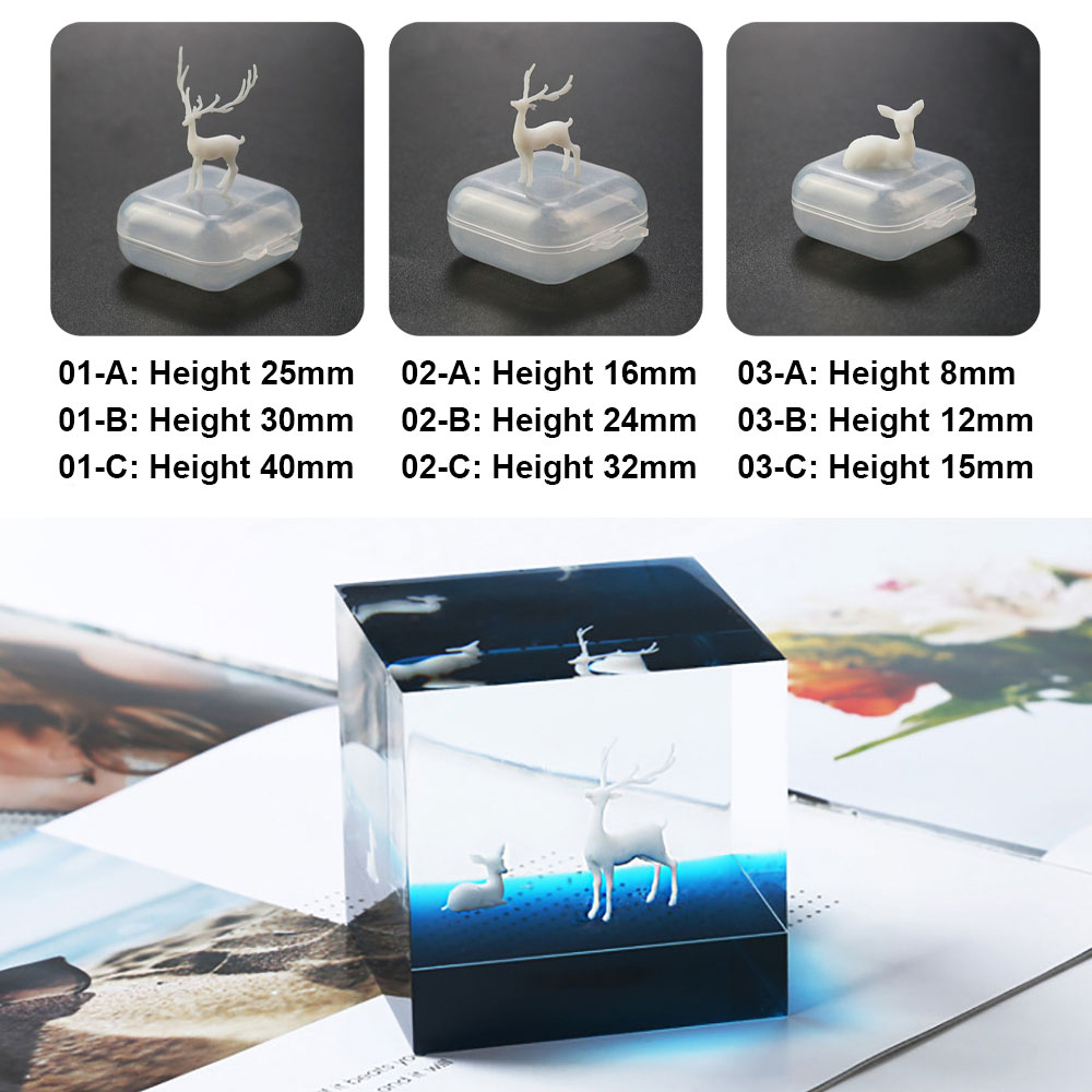 Voor leuke 3D Elanden Decoratie Bos Miniaturen Micro Landschap Decoratie Hars Vuller Kristallen Bol Plastic Fee Herten