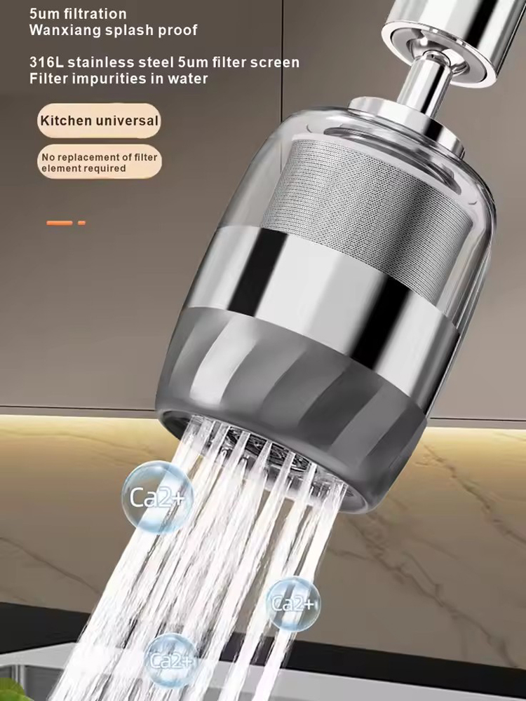 Universel 360 ° Aérateur d'extension de robinet de cuisine rotatif, filtre anti-éclaboussures en plastique, robinet de lavabo de cuisine, buse de barboteur aérateur