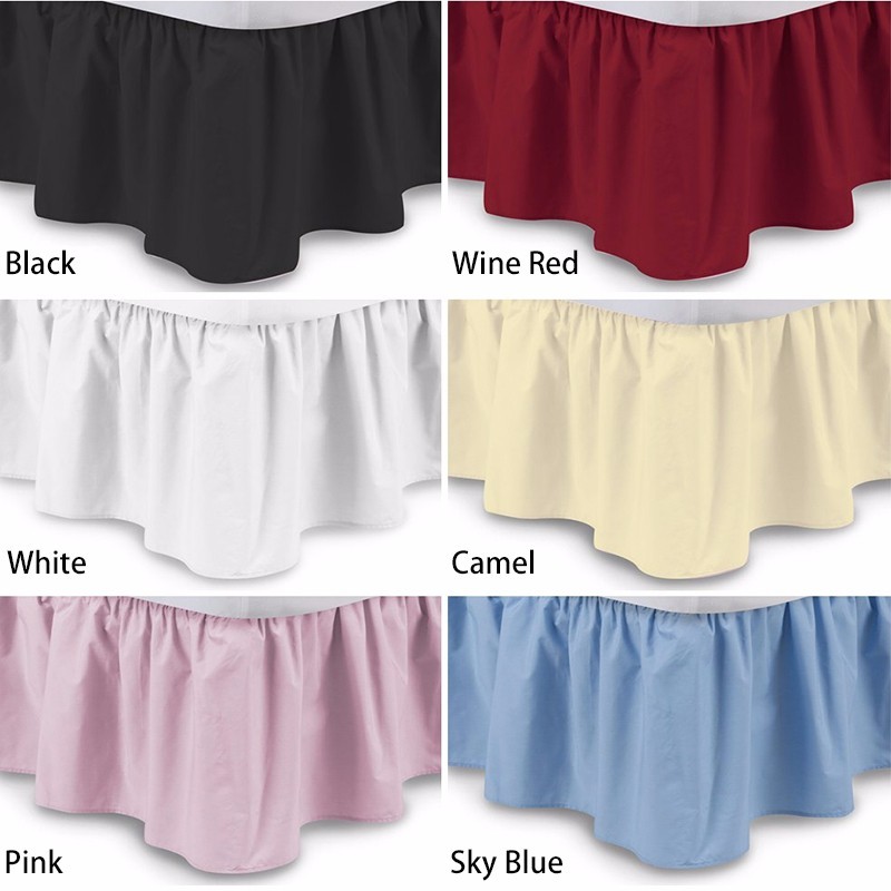 Hôtel Élastique Lit Jupe 6 Couleurs Suede Tissu pour Roi/Reine Taille Juponnage pastorale Style Fit couvre-lit