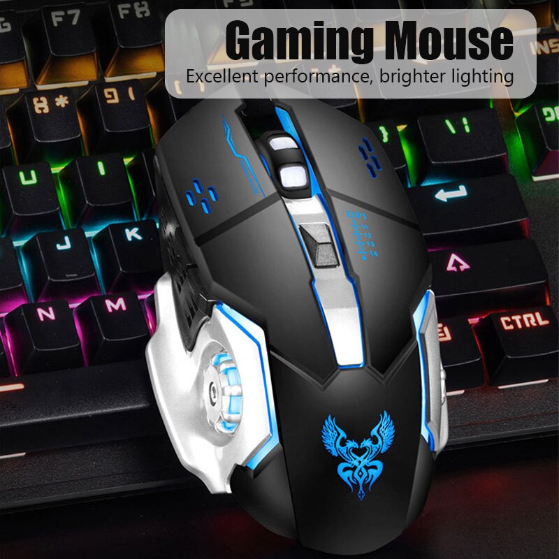 Ergonomic Gaming Mouse LED 4000 DPI Adjusted USB Computer Mouse Gamer RGB Mice Silent Mause With Backlight Cable For PC Laptop