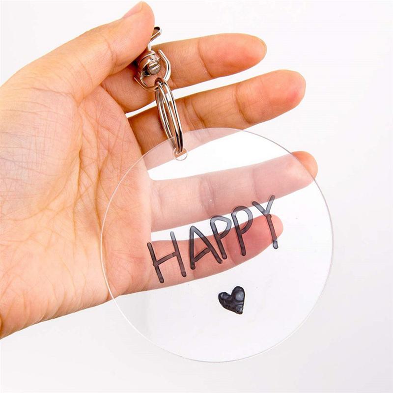 20pcs Blank Clear Sheet Acrylic Cut Circle Sheet Acrylic Key Chain Blank Pieces