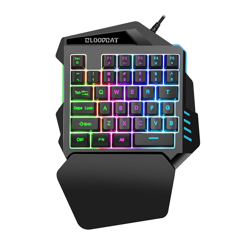 Left One Handed Gaming Keyboard Single Hand Mini Membrane Keyboard Ultra-slim Wired Keyboard for PC Gamer kepad
