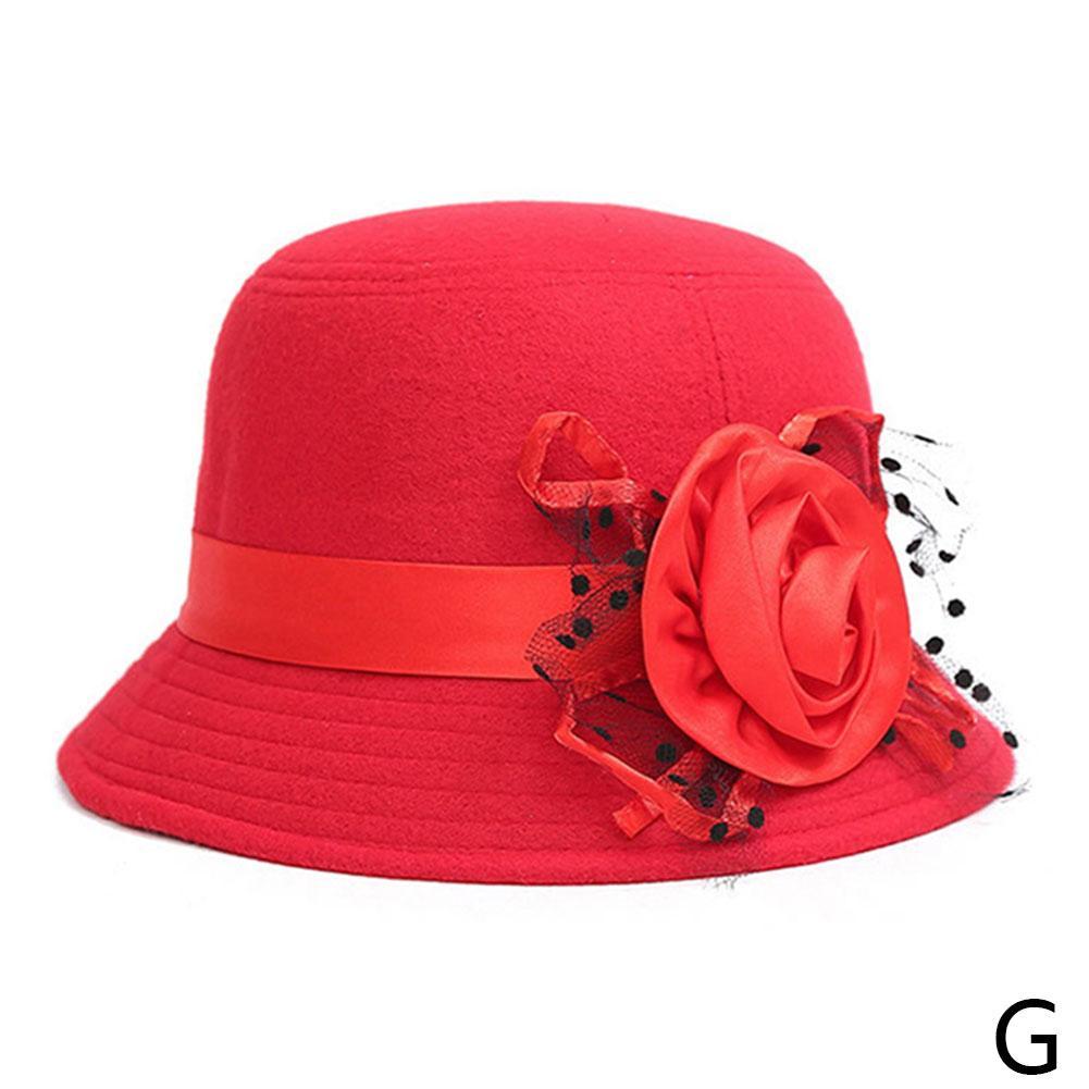 Chapeau seau en laine pour femmes, Cloche en feutre rétro, Vintage britannique: G