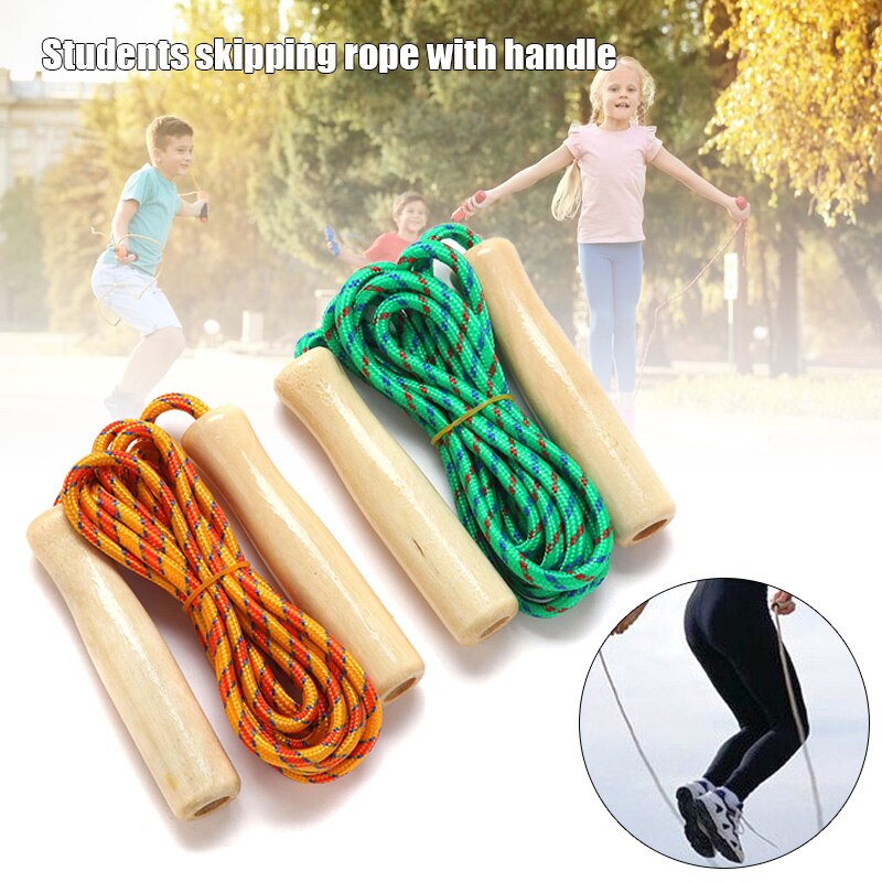 Pular corda punho de madeira pular corda 2.5m para estudantes de treinamento de fitness jogo do esporte crianças criança equipamento de fitness treinamento
