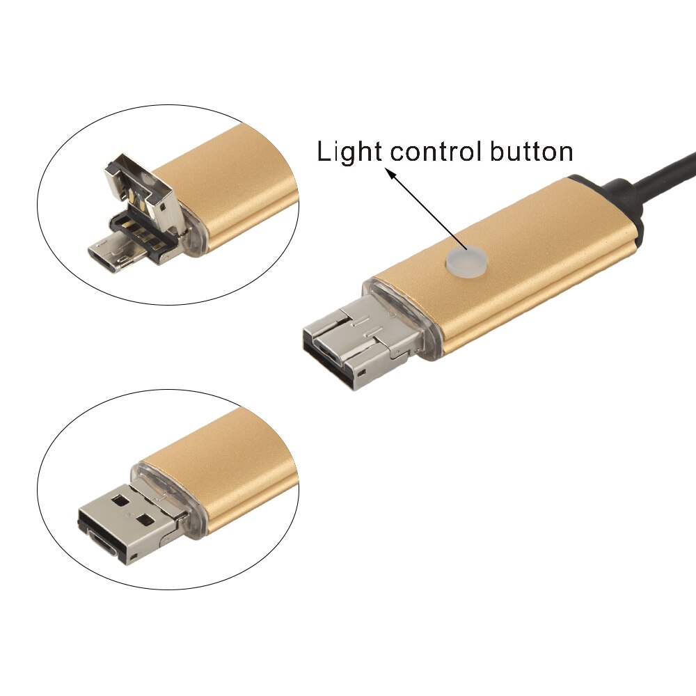 Caméra Endoscope pour téléphone Android, étanche, boroscope, Micro USB, objectif 5.5mm, 5/10M, 6 led Hd, pour Smartphone