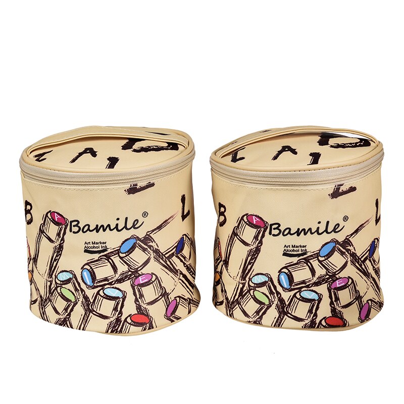 Marker Pen Case Holder for 30/40/60/80 Markers Organizer Multifunctional Zipper Storage Carrying Bag with Pattern