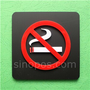 Adhesive No Entry Acrylic Sign, plastic non pedestrians permitted door signage wall window privacy stop caution warning sticker: no smoking