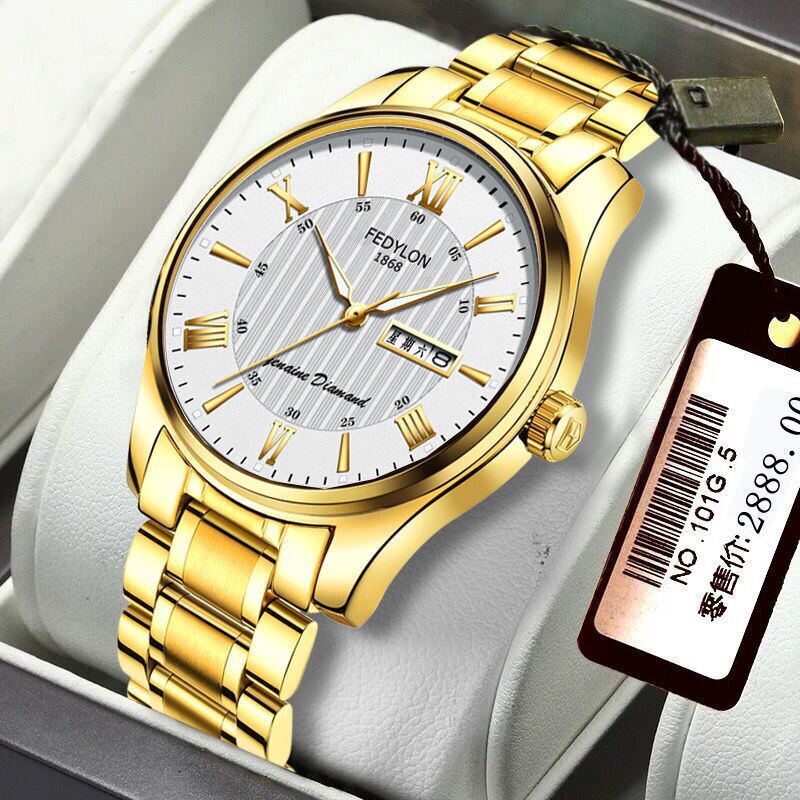 Montre mécanique suisse automatique pour hommes, luxe, or, Double calendrier lumineux, étanche, prix bas: 4