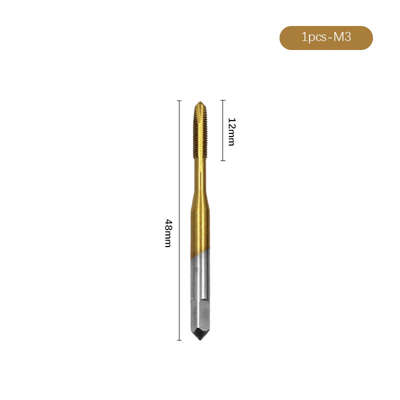 3-8mm Cobalt Drill Bit Set Spiral Screw Metric Composite Tap Metal HSS Twist Drill Bit Set for Wood Cutting Drilling Polishing: 1pcs M3