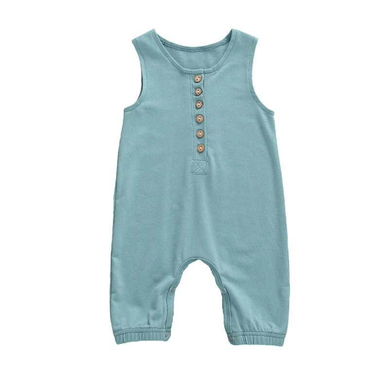 Baby Jongens Meisjes Gestreepte Gedrukt Rompertjes Baby Baby Jongen Meisje Mouwloze Knop Jumpsuit Een Stuk Jumpsuit Zomer Outfits 0-18M: A / 18m