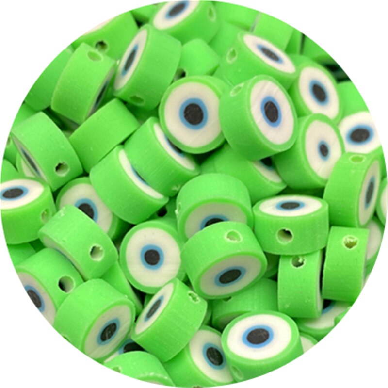 30 teile/los 10mm Tonne Perlen Runde bilden Auge Tonne Abstandshalter Perlen Polymer Ton Perlen Für Schmuck, sterben DIY Handgemachten zubehör: Grün