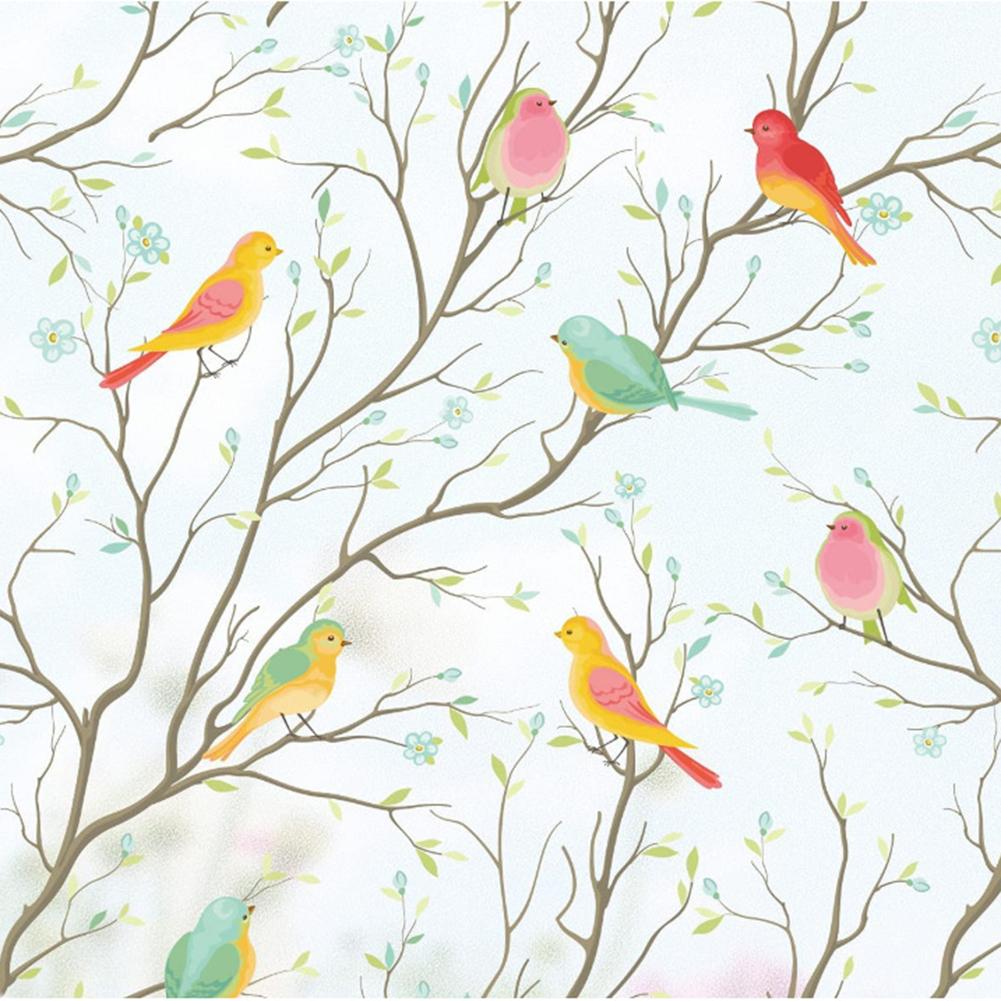 Window Privacy Film Decorative Frosted Glass Window Film Non-Adhesive Bird Window Covering Film Static Cling Glass Film 45x100cm: Default Title