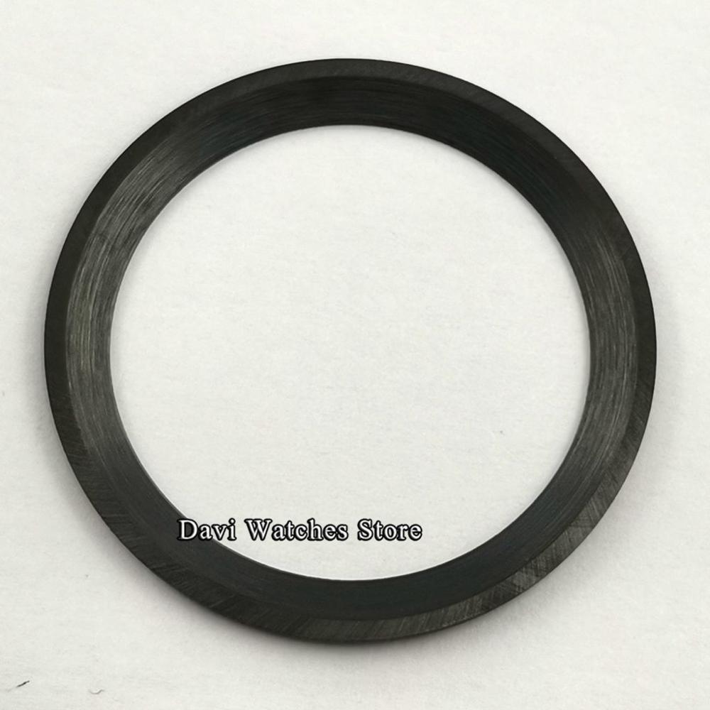 Lunette de montre parnis automatique pour hommes, , 40mm, en céramique noire, 43mm