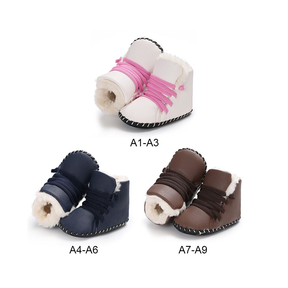 Del bambino Della Ragazza del Ragazzo Stivali Da Neve Mezzo Inverno Stivali Ragazza Del bambino Del Cotone Stivali Caldi di Spessore infantile Del Capretto Nuovi Pattini Inferiori Molli carino 0-18M