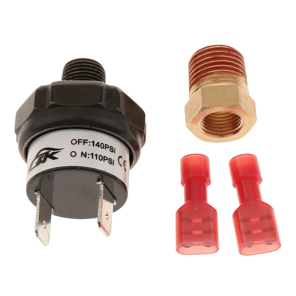 12V Heavy Duty 110/140 PSI Pressure Switch Valve Tank Mount for 12 Volt Compressor Air Horn Presssure