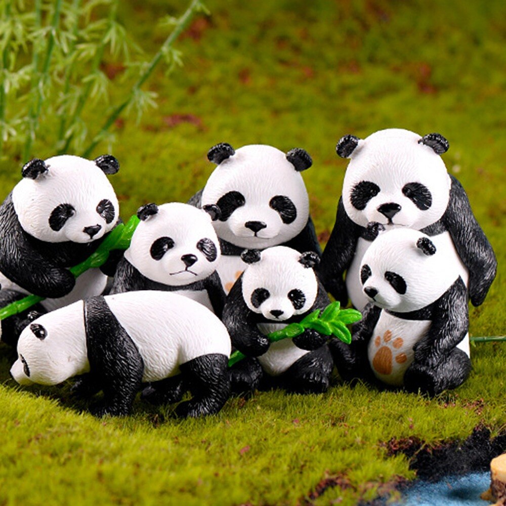 1 Pcs Miniatuur Resin Panda Garden Plant Bloem Pot Bonsai Poppenhuis Decoratie