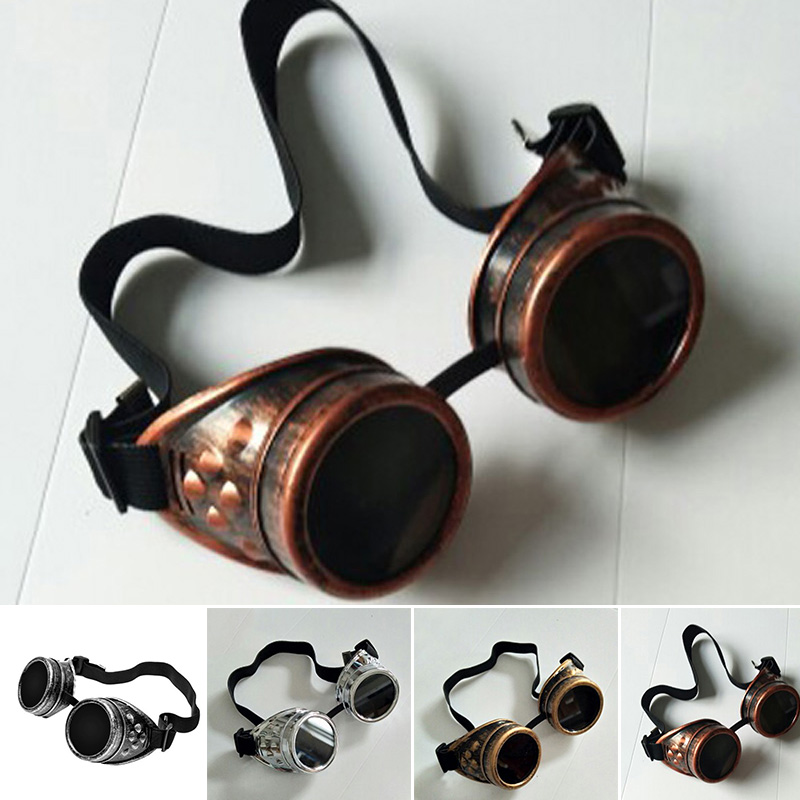 Hh Steampunk Goggles Victorian Glasses Biker Cosplay Cyber Welding Rave-US