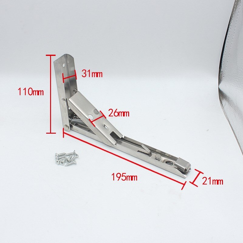 Three fold spring bracket bracket right angle laminated plate movable shelf support bracket triangle fold microwave oven separat: Silver / 19.2cm
