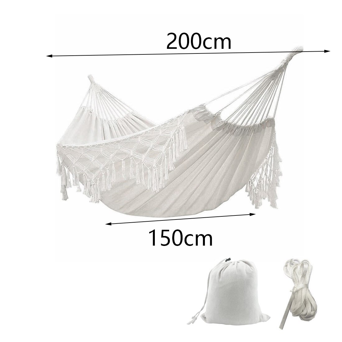 240cm*150cm hammock bohemian style Brazilian lace tassel luxury double hammock mesh chair indoor hanging swing home decoration: Hammock A