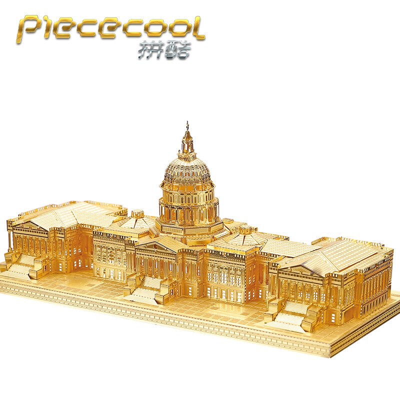 MMZ MODEL PIECECOOL 3D Metal pezzle the world Famous Buildings London Eye Saint Basil's Cathedral Assembly Model Jigsaw toys: Orange