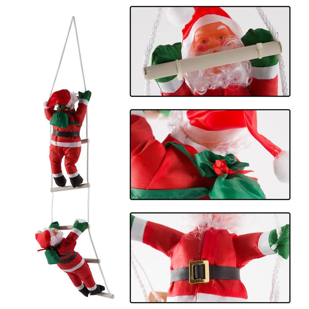 Santa Claus Climbing Stairs Christmas Tree Decoration Year Ornament Santa Claus Giving Hangings Large Size With Stair