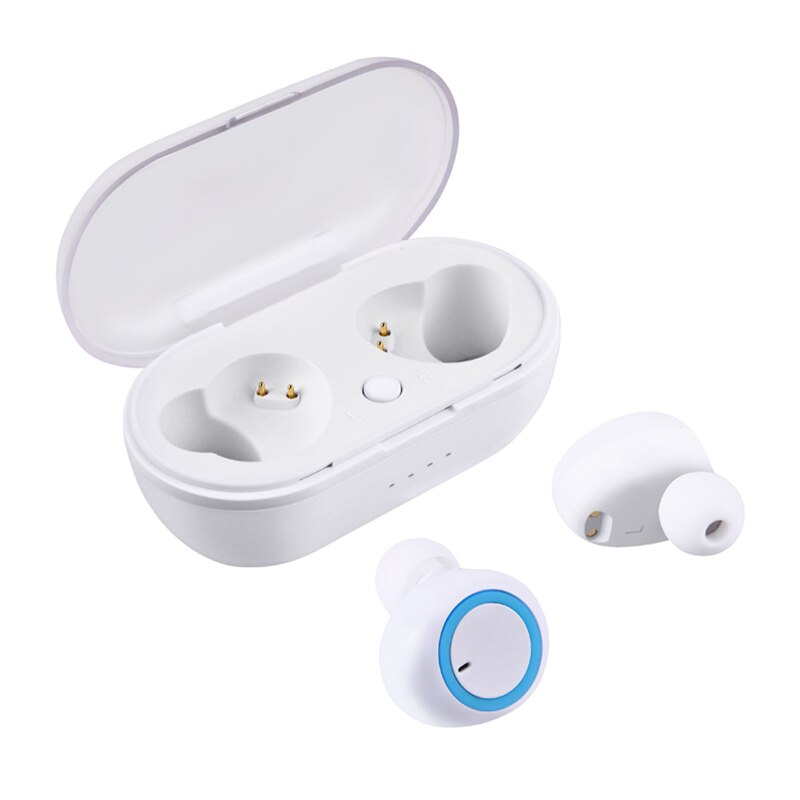 Trådløse hovedtelefoner tws bluetooth høretelefoner sport håndfri trådløst headset med mikrofon mini øretelefoner til xiaomi telefon: Hvid øretelefon