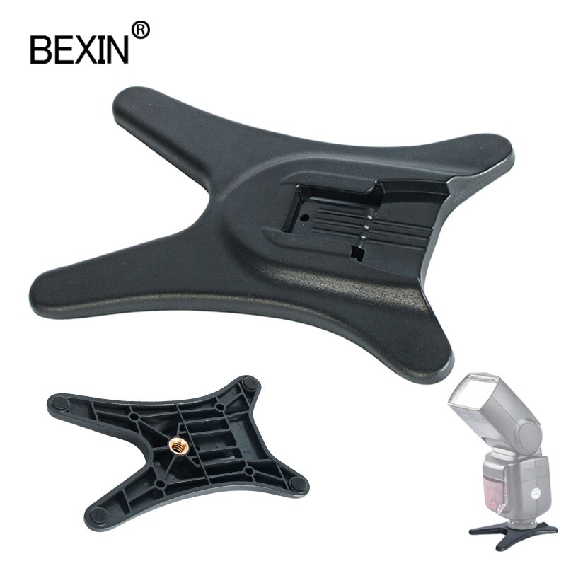 Bexin ユニバーサルフラッシュスタンド黒高品質フラッシュ靴拠点アダプタニコンキヤノン 580EX SB600 SB900 スピードライト