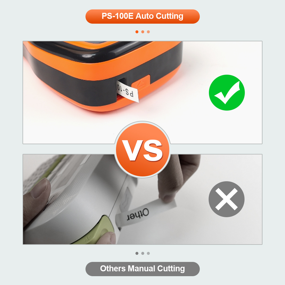 Portable Label Printer PS100E Print Heat Shrink Tube Iron on Fabric Tape Satin Ribbon Similar as E1000 PRO PT-H110 Label Maker