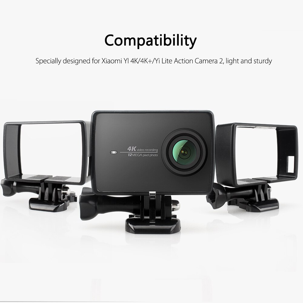 Vamson Voor Xiaoyi 2 4K Behuizing Side Mount Beschermen Frame Case Voor Xiaomi Yi 4K/Lite Actie camera Met Mount Base En Schroef VP645