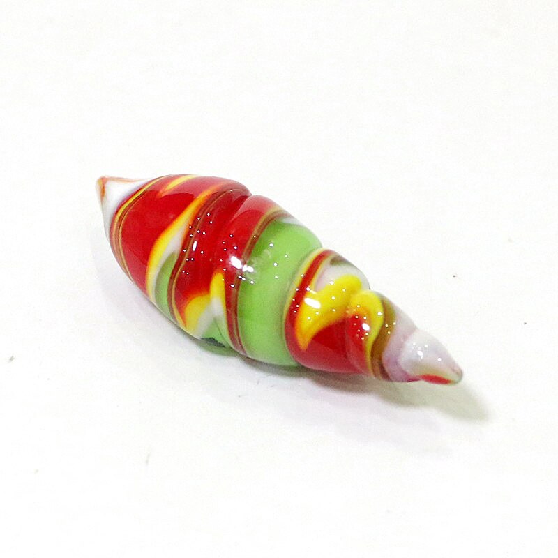 Cute Handmade Glass Shell Conch Mini Figurines Ornaments Fairy Garden Gnome Moss Terrarium Aquarium Decoration Crafts Bonsai DIY: Red