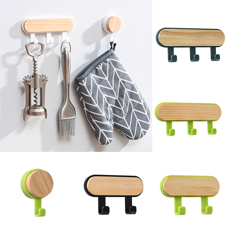 Wood Key Holder Hat Scarf Storage Organizer Strong Key Ring Rack Phone Hooks Clerk Housekeeper Wall Mounted Hangers