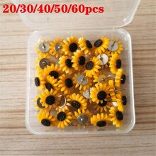 Sunflower Shape Push Pins Decoration Tack Board Bulletin Board Pins PushPin Drawing School Office Binding Supplies