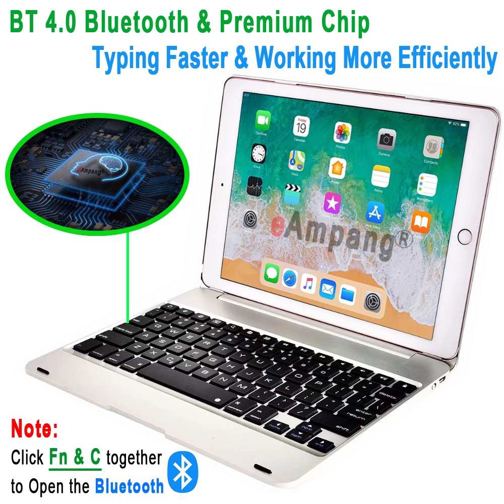 Per iPad 9.7 Cassa Della Tastiera per Apple iPad 9.7 2017 2018 5th 6th Generazione Aria 1 2 5 6 Pro 9.7 4.0 Copertura Della Cassa Della Tastiera di Bluetooth