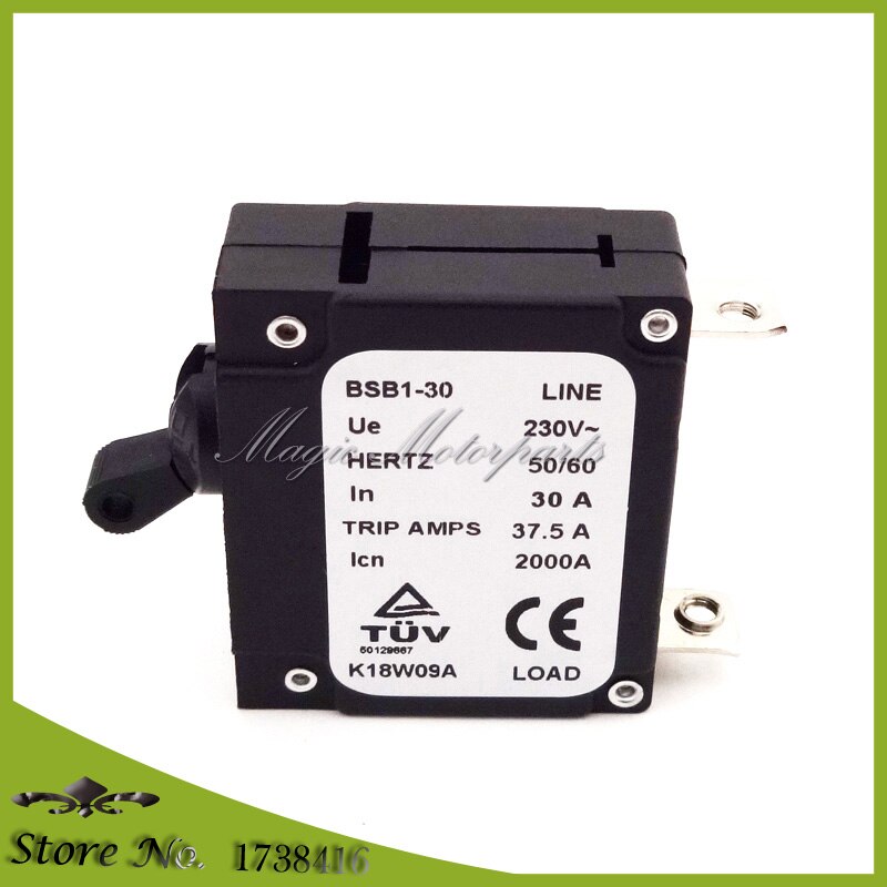 BSB1-30 In 230V 30 AMP Generator Circuit Breaker 37.5A Trip Amps 230V 2000A 50-60 Hertz 30A