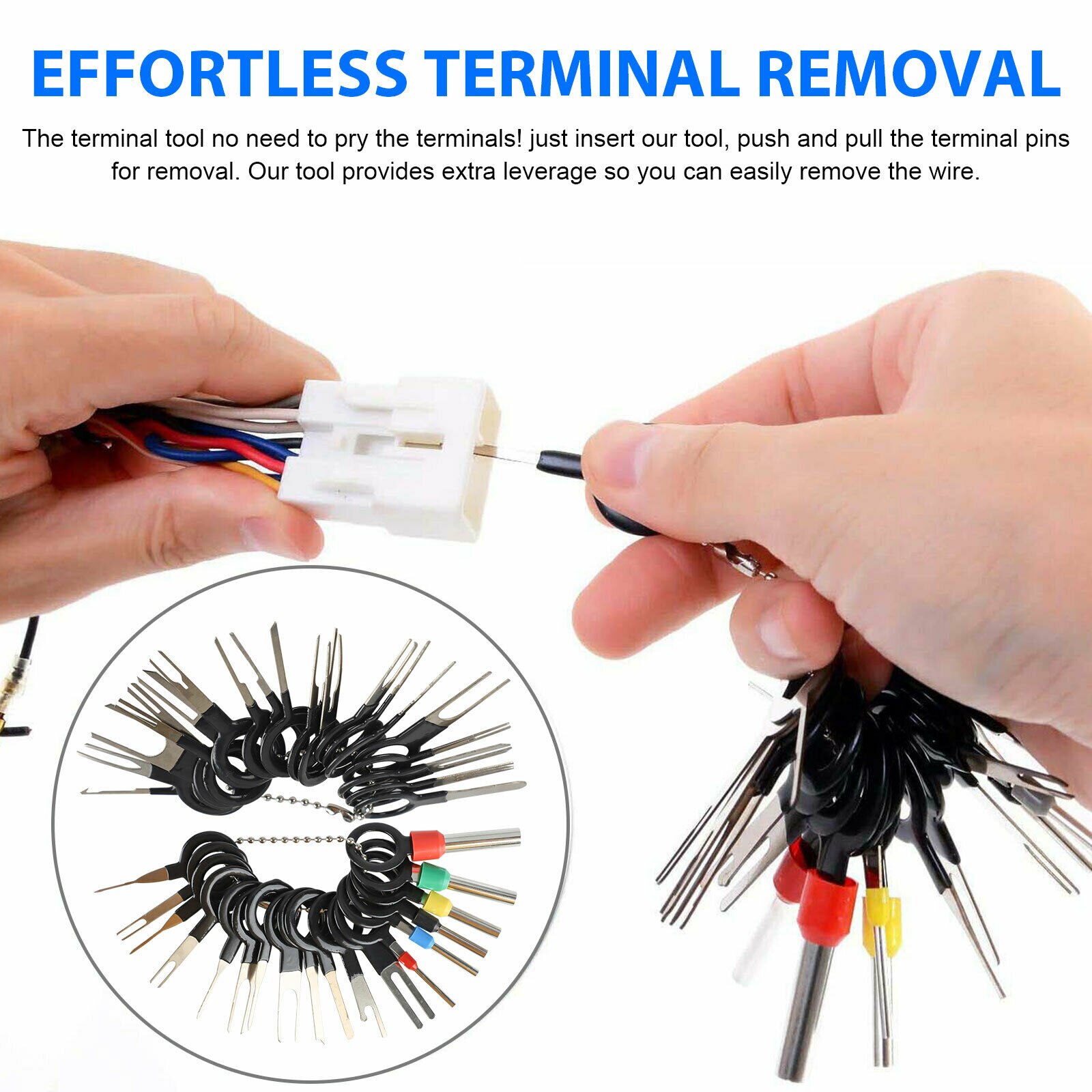 152PCS Automotive Terminal Wire Terminal Removal Tool Car Pin Kit Terminal Ejector Kit Tools Wire Connector Extractor