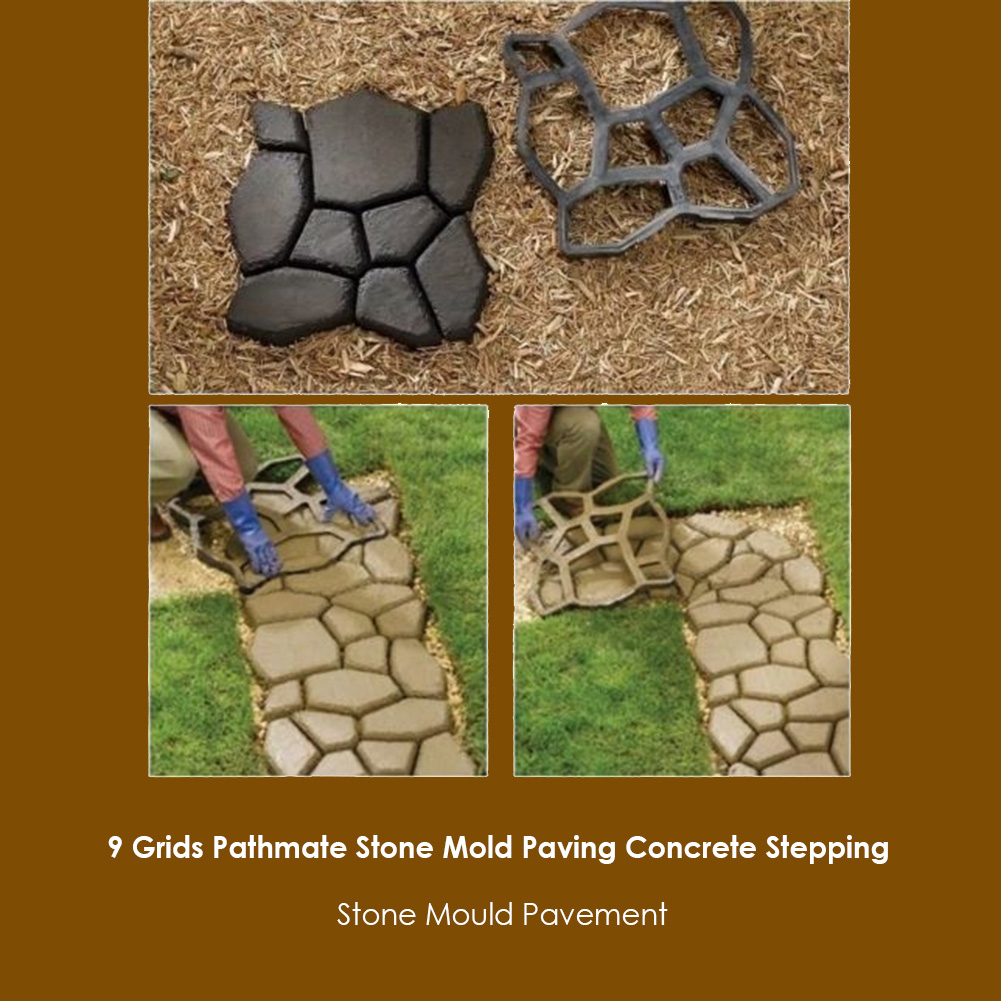 Moules à béton pour pavé de tremplin bricolage, moule à pierre, tremplin de tremplin, chemin de marche, moules en ciment pour jardin, pelouse, route en pierre, 9/7 grilles