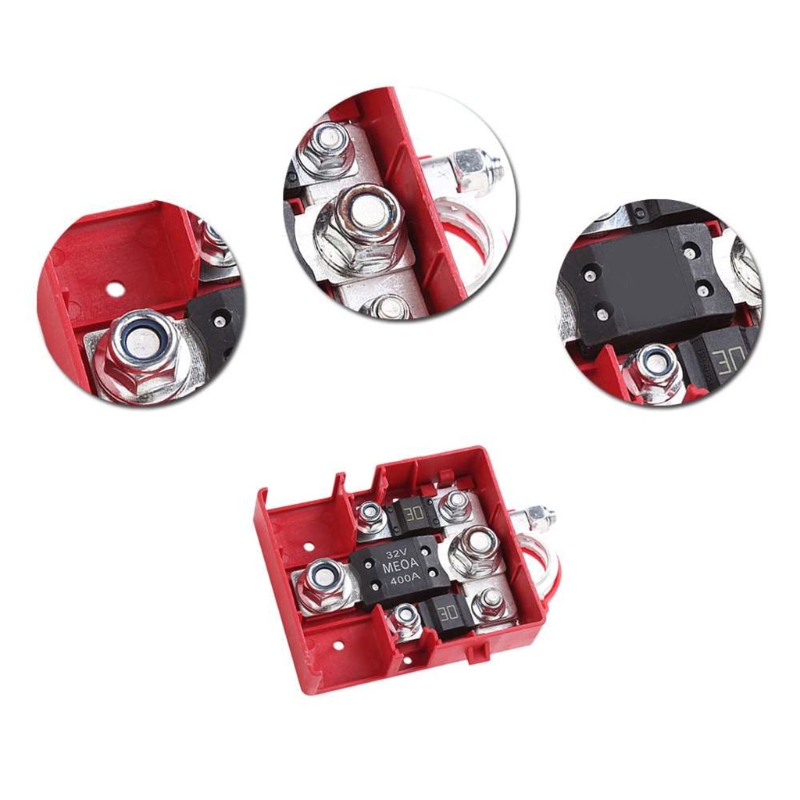 Waterproof Ground Power Distribution Terminal Block Battery Bus Bar Positive Negative Insulated Busbar for 12V Car Boat